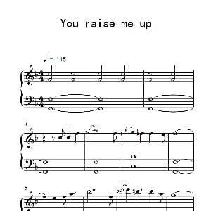 You raise me up 钢琴谱