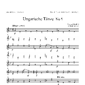 萨克斯谱 | Ungarische Tnze No 5 十五重奏Basse分谱