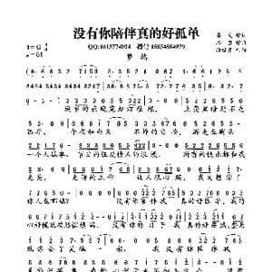 没有你陪伴真的好孤单_歌曲简谱_词曲:桑爱 路勇