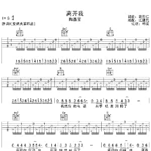 离开我 琴放版 吉他谱 陶晶莹 袁惟仁 袁惟仁