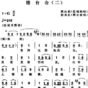 越剧谱 | 楼台会 二 傅全香唱腔 傅全香 范瑞娟