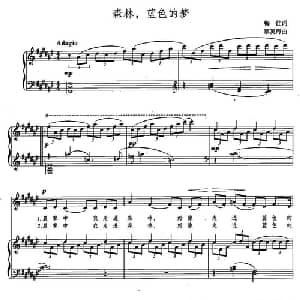 森林,蓝色的梦_美声唱法乐谱_词曲:梅佳 黎英海