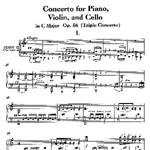 Triple Concerto in C Major Op.56 钢琴谱 路德维希 冯 贝多芬