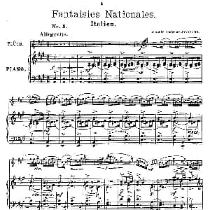 长笛曲谱 | Fantaisies nationales. Op. 59, 5. 长笛 钢琴伴奏 Andersen 安德森