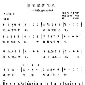 我要架真飞机 美国 _外国歌谱_词曲: 薛范 译配