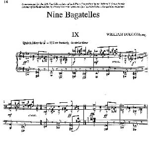 Nine Bagatelles 钢琴谱 威廉 博尔科姆