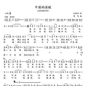 中国的温暖_歌谱投稿_词曲:王晓岭 刘青