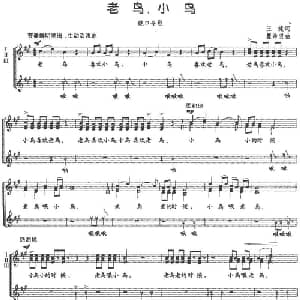 老鸟,小鸟_儿歌乐谱_词曲:王健 瞿希贤