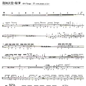 海阔天空 架子鼓谱