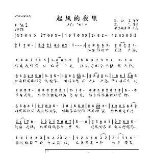 起风的夜里_歌曲简谱_词曲:陈红卫 陈伟