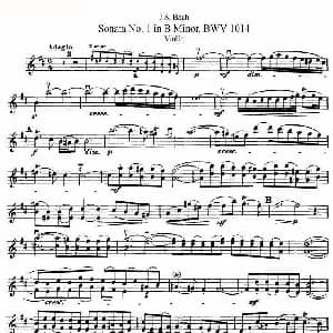 小提琴谱 | 巴赫小提琴奏鸣曲No.1b小调 BWV 1014 小提琴谱