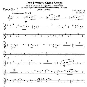 萨克斯谱 | Two French Xmas Songs 第一次中音萨克斯分谱