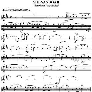 萨克斯谱 | SHENANDOAH 四重奏 上低音萨克斯分谱