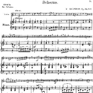 小提琴谱 | 25首小提琴曲合集 Scherzo. M. KLASSERT. Op.32 No.3 小提琴 钢琴伴奏 BENONI LAGYE