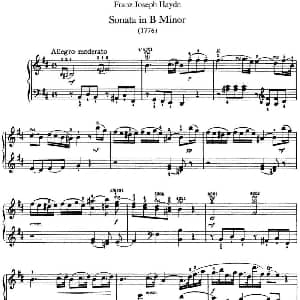 海顿 钢琴奏鸣曲 Hob XVI 32 in B minor 钢琴谱 海顿