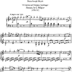 海顿 钢琴奏鸣曲 Hob XVI 35 in C major 钢琴谱 海顿