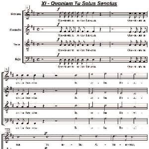 萨克斯谱 | Quoniam Tu Solus Sanctus 萨克斯四重奏