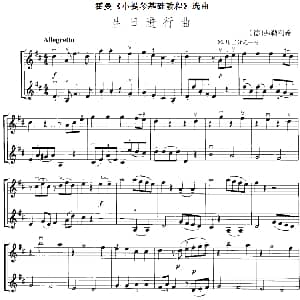 小提琴谱 | 霍曼 小提琴基础教程 选曲 生日进行曲 二重奏 德 弗勒利希
