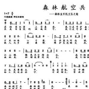 森林航空兵_民歌简谱_词曲:胥得意 陈必勇