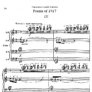 Poems of 1917 Op.41 钢琴谱 里奥 奥恩斯坦 Leo Ornstein