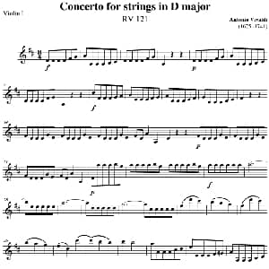 小提琴谱 | Concerto for strings in D Major RV121 Violin Ⅰ分谱 Antonio Vivaldi