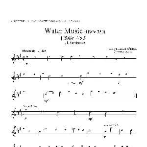 萨克斯谱 | Water Music HWV.350 No.3 第二次中音萨克斯