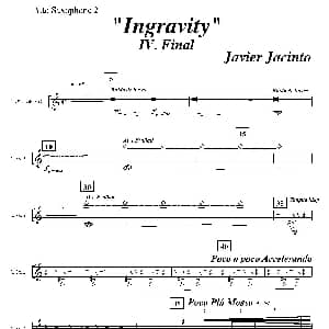 萨克斯谱 | Ingravity 第四乐章 第二中音萨克斯分谱 Javier Jacinto