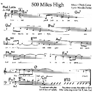 500 Miles High 钢琴谱