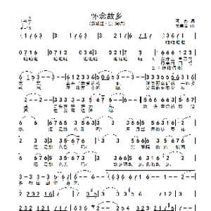 怀念故乡_歌谱投稿_词曲:阿苏 关寿清