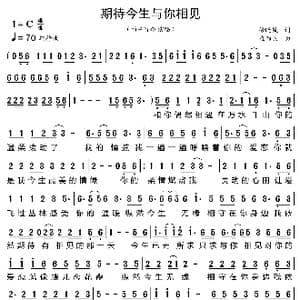 期待今生与你相见_歌曲简谱_词曲:徐晓岚 崔雨杰