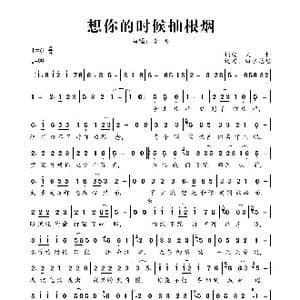 想你的时候抽根烟_歌曲简谱_词曲:义恒 义恒