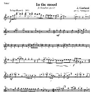 萨克斯谱 | In The Mood 情绪 四重奏次中音萨克斯分谱
