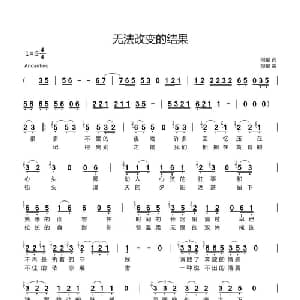 无法改变的结果_通俗唱法乐谱_词曲:陨星 陨星