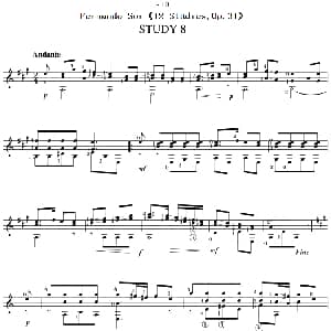 Fernando Sor 12 Studies,Op.31 吉他谱