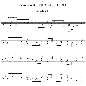 Fernando Sor 12 Studies,Op.60 吉他谱