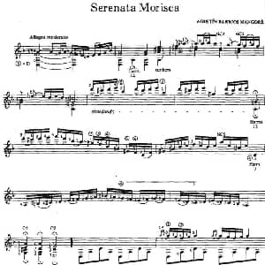 Serenata Morisca 吉他谱 奥古斯汀 巴里奥斯 曼戈雷 Agustin Barrios Mangore