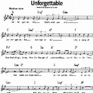 蓝调音乐:Unforgettable_外国歌谱