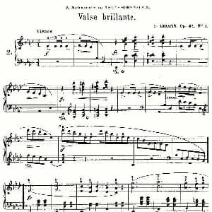valse brillante Op.34, No.1 钢琴谱 肖邦
