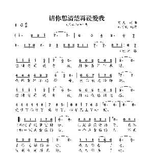 请你想清楚再说爱我_歌曲简谱_词曲:笑天 笑天