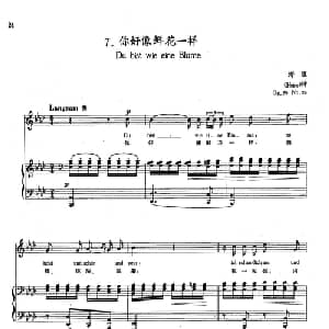 7你好像鲜花一样 德国 _外国歌谱_词曲:海涅 舒曼