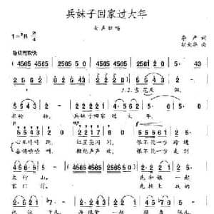 兵妹子回家过大年_民歌简谱_词曲:李严 胡大华