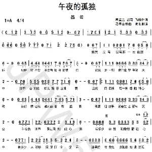 午夜的孤独_歌曲简谱_词曲:君墨言/昌哥/飞扬 君墨言