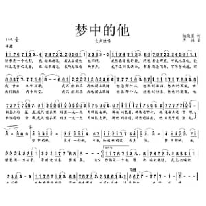 梦中的他_通俗唱法乐谱_词曲:阮晓星 冬林
