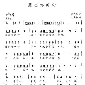 亮出你的心_通俗唱法乐谱_词曲:赵志杰 丁美香