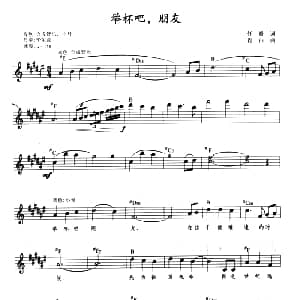 电子琴谱 | 举杯吧 朋友 带歌词 提示版 任毅 肖白