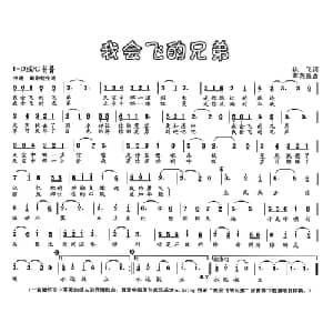 我会飞的兄弟_通俗唱法乐谱_词曲:姚飞 章荣强