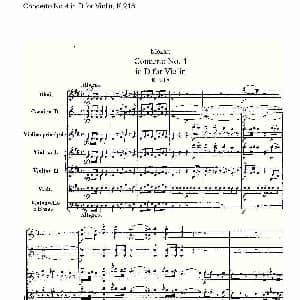 小提琴谱 | Concerto No.4 in D for Violin, K.218 D调小提琴第四协奏曲 K