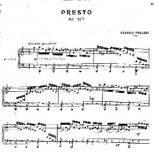 Presto in B Flat Majo 钢琴谱 弗朗西斯 普朗克