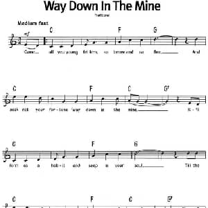 蓝调音乐:Way Down In The Mine_外国歌谱