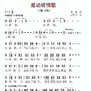 最动听情歌_歌谱投稿_词曲:李鑫 脑百斤